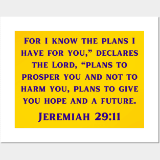 Bible Verse Jeremiah 29:11 Posters and Art